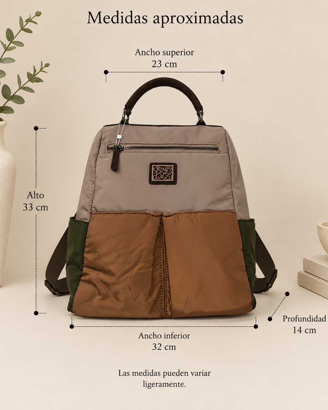 Diebstahlsicherer Damenrucksack, wasserabweisend, mit vielen Fächern, Nylon