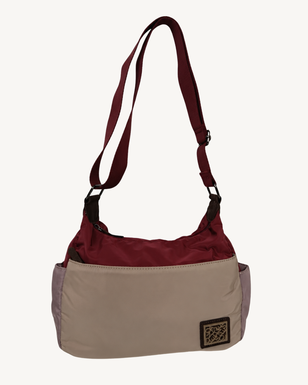 Women's Multi-Pocket Nylon Crossbody Bag with Zipper
