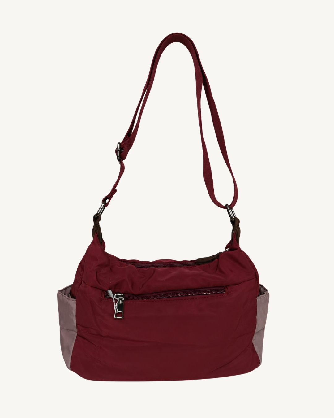 Women's Multi-Pocket Nylon Crossbody Bag with Zipper
