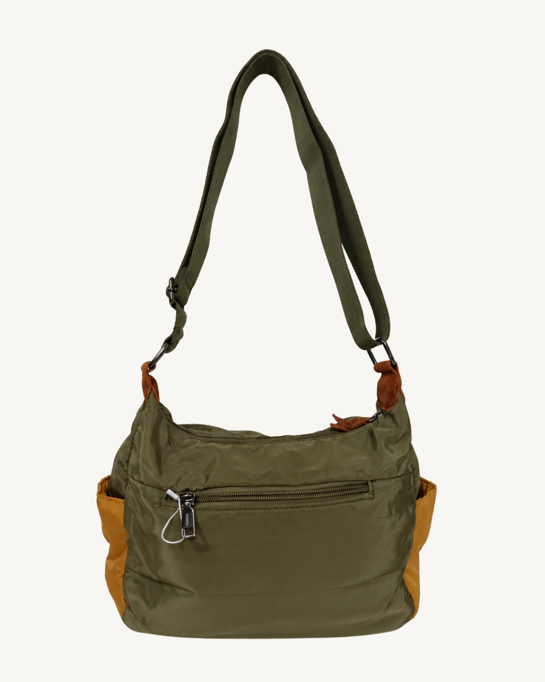 Women's Multi-Pocket Nylon Crossbody Bag with Zipper