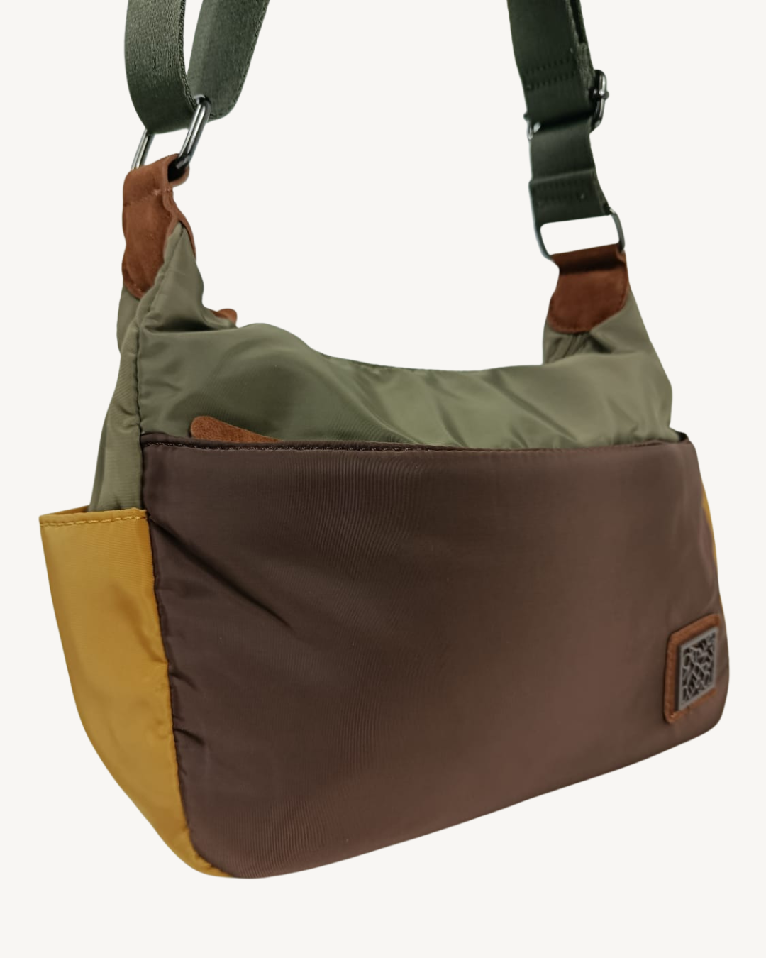 Women's Multi-Pocket Nylon Crossbody Bag with Zipper
