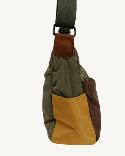 Women's Multi-Pocket Nylon Crossbody Bag with Zipper