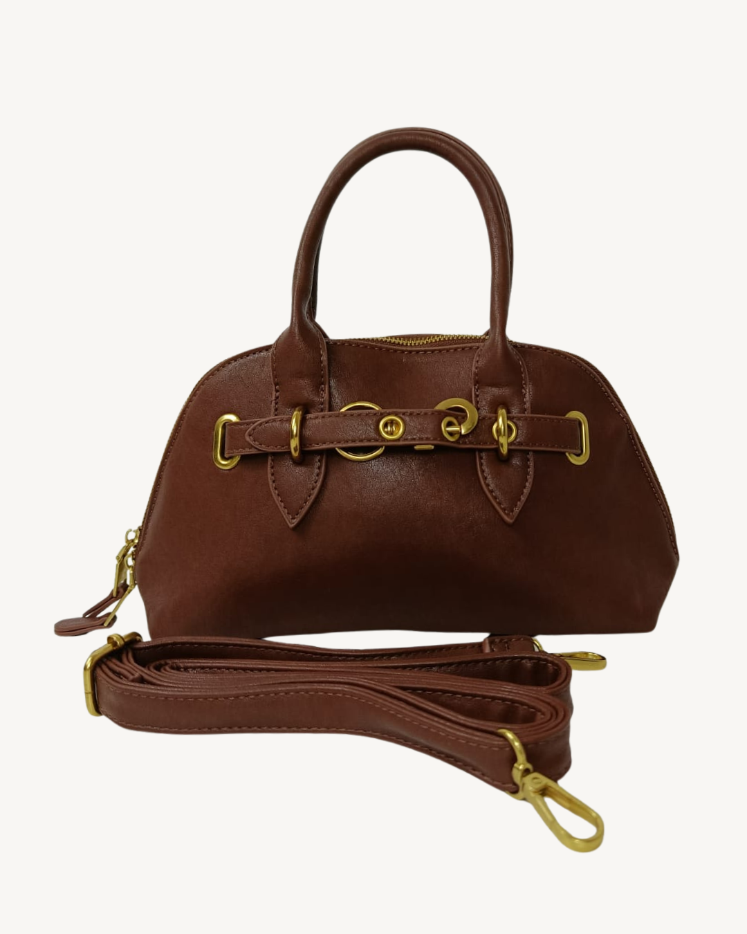 Bolso Bowling Camel Vintage Elegante