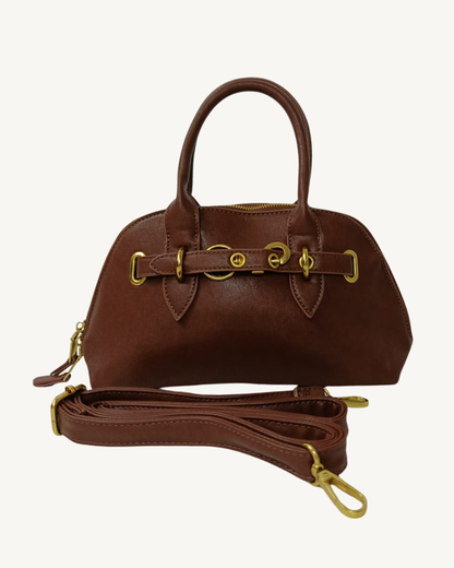 Bolso Bowling Camel Vintage Elegante