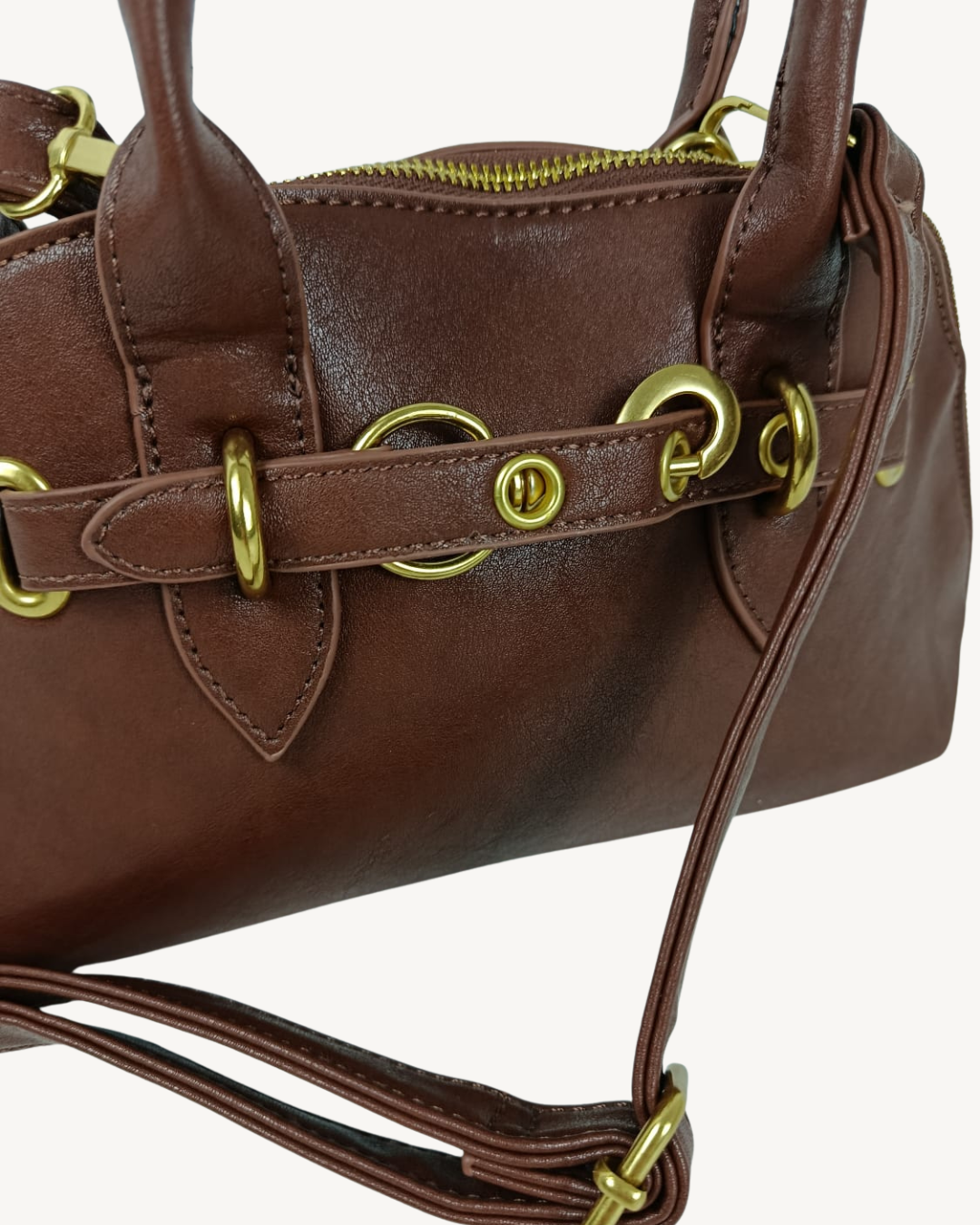 Bolso Bowling Camel Vintage Elegante