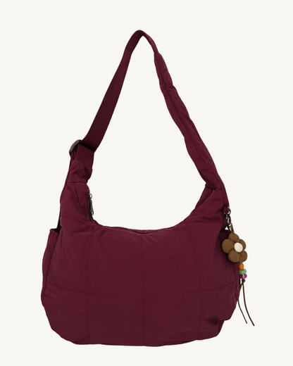 Women's Padded Nylon Hobo Bag Large Multi-pocket Crossbody