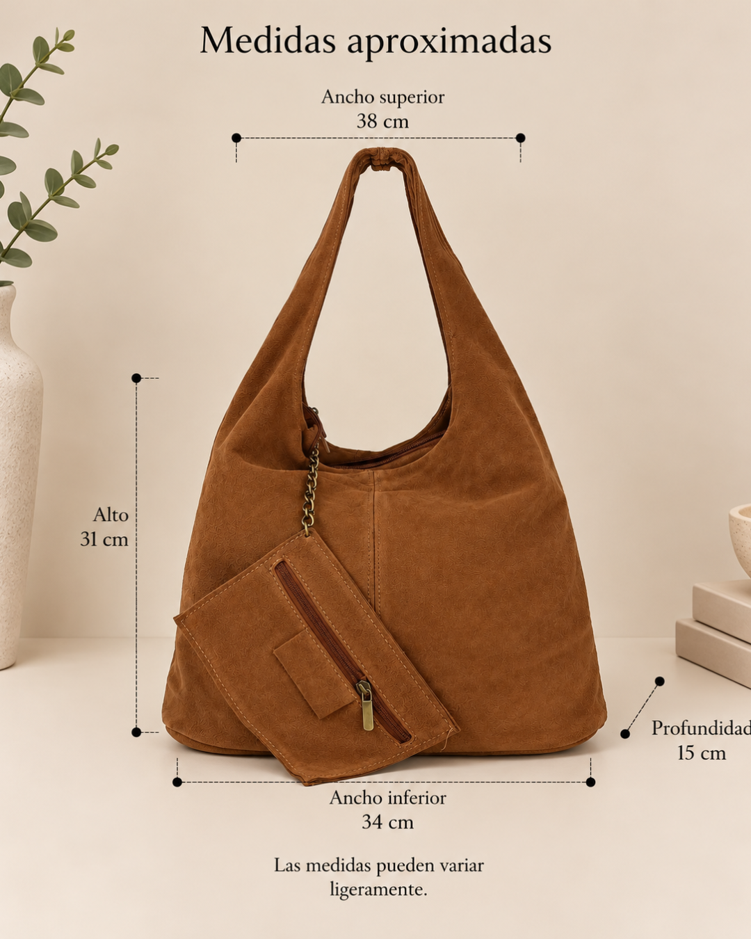 Damen-Hobo-Tasche aus Wildleder