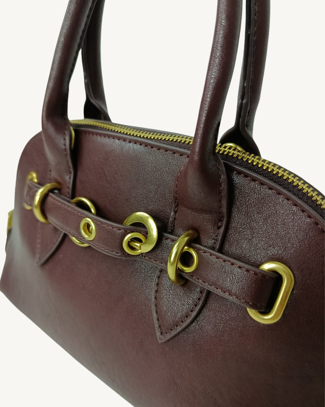 Bolso Bowling Camel Vintage Elegante