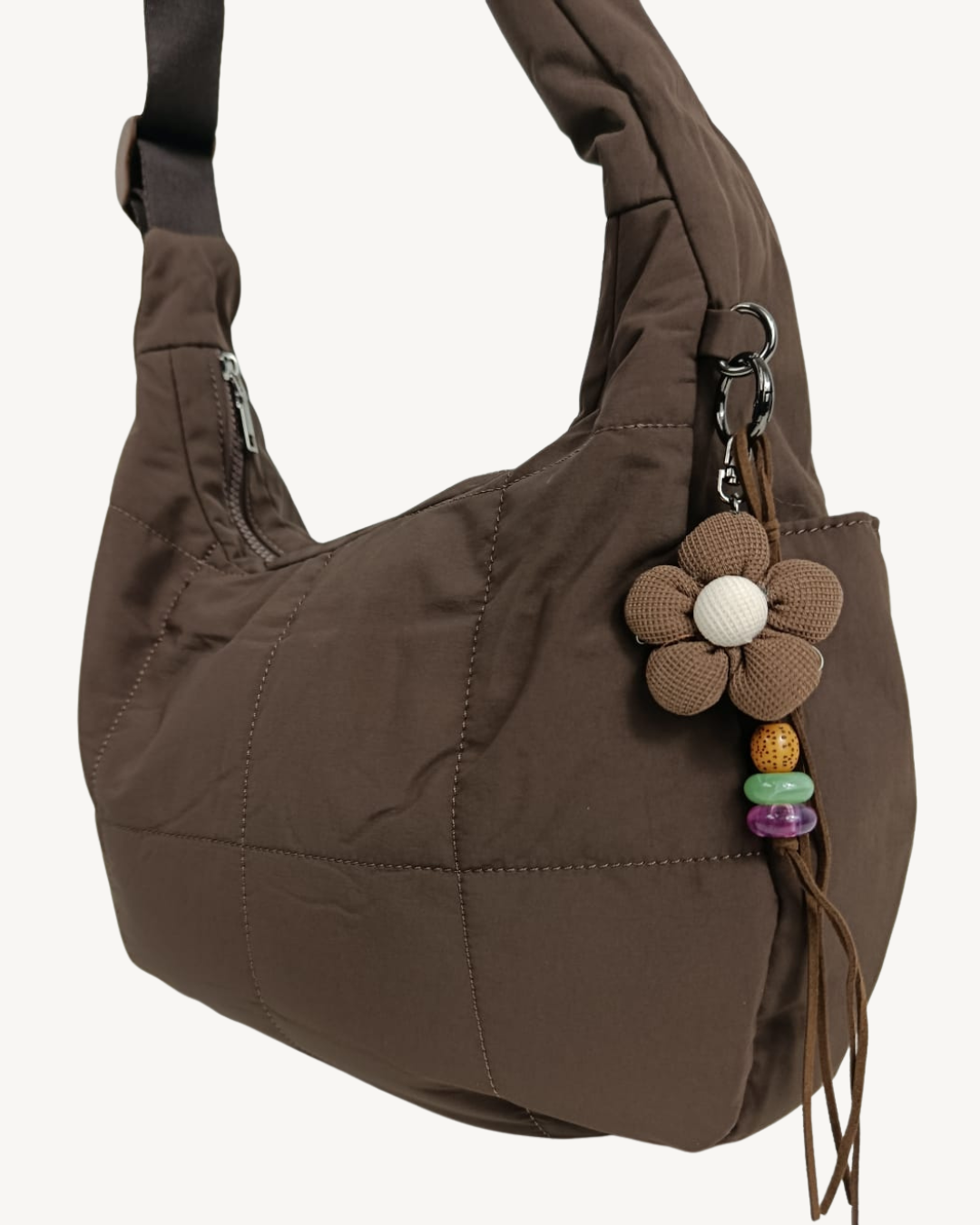 Women's Padded Nylon Hobo Bag Large Multi-pocket Crossbody