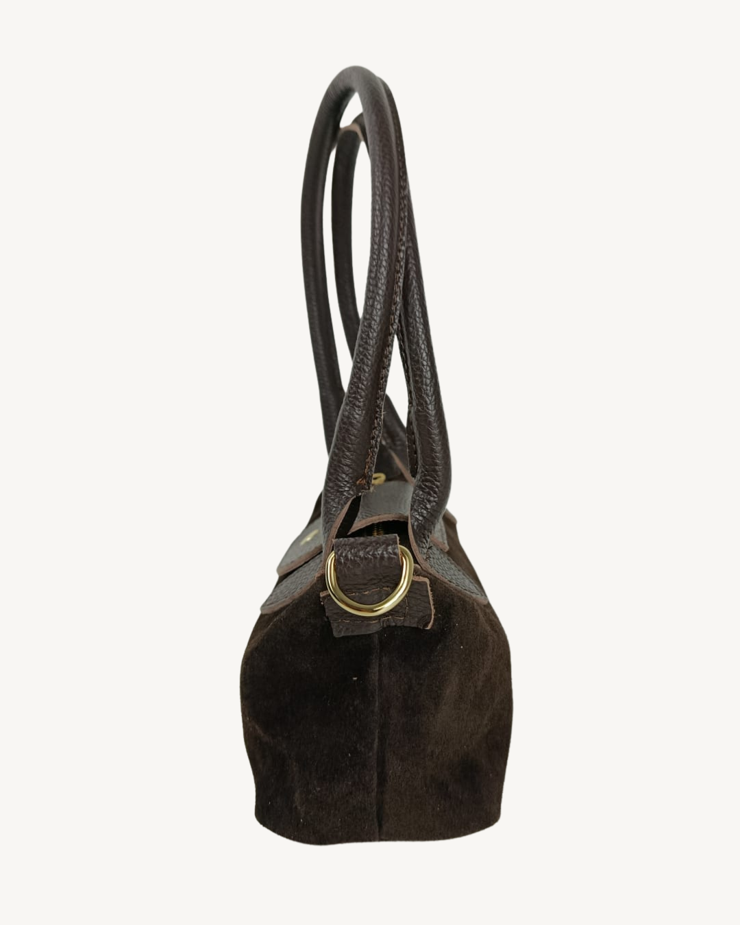 Bolso Terkel de piel de ante visto de lado