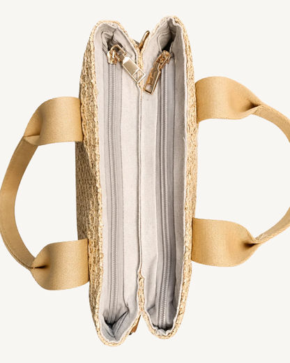 Goldene Basttasche