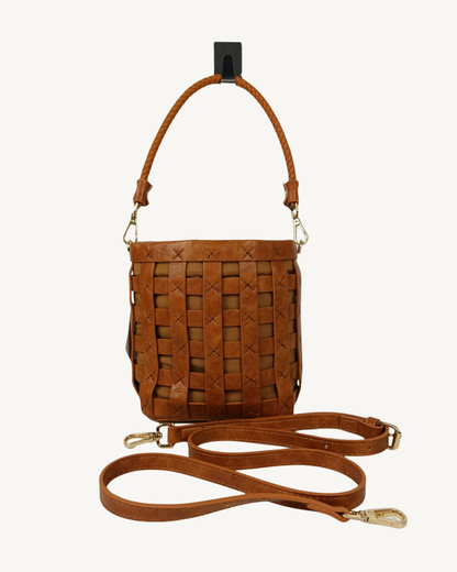 Bolso Cubo Trenzado Camel Mujer