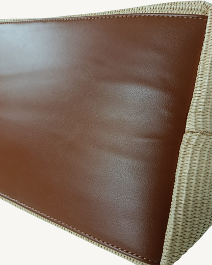 Bolso Shopper Grande de Rafia Beige