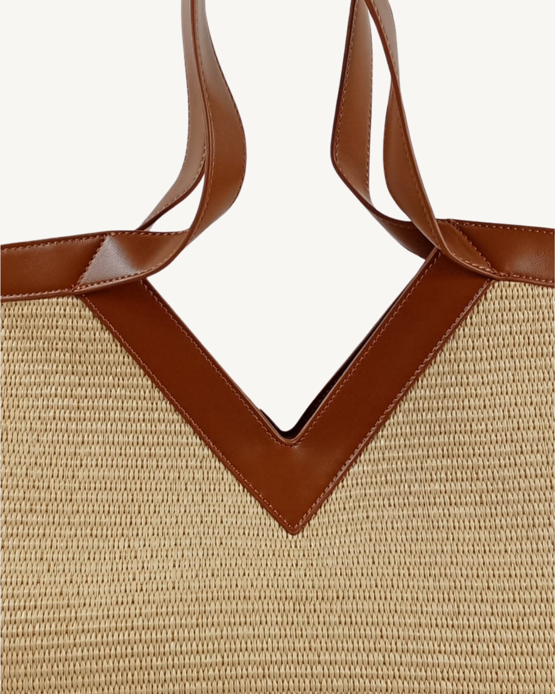 Bolso Shopper Grande de Rafia Beige
