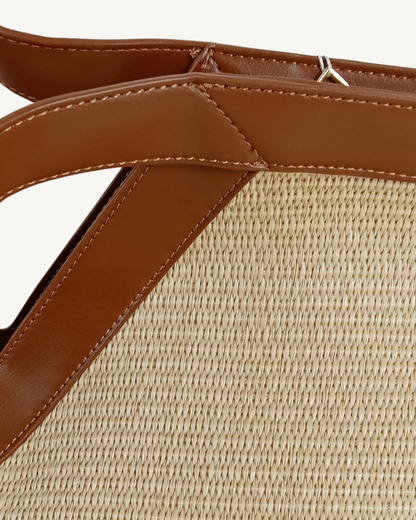 Bolso Shopper Grande de Rafia Beige