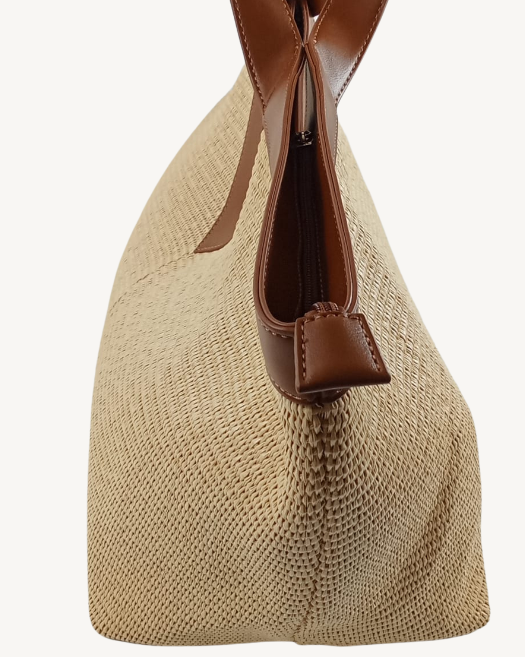 Bolso Shopper Grande de Rafia Beige