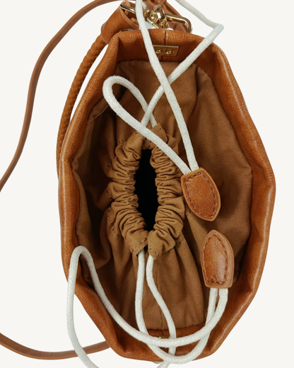 Bolso Cubo Trenzado Camel Mujer