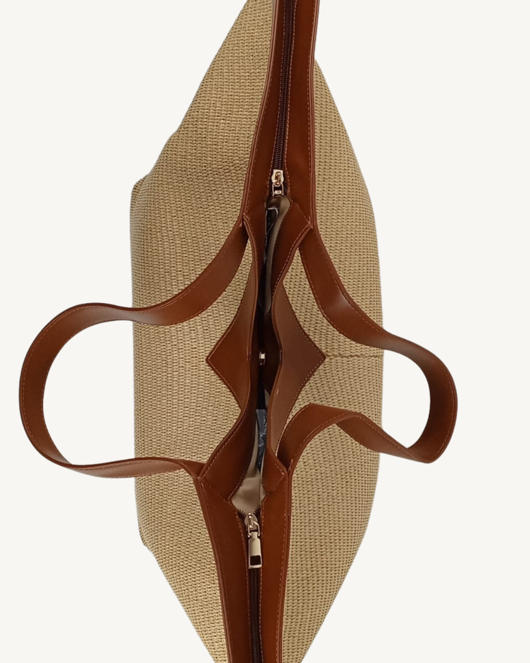 Bolso Shopper Grande de Rafia Beige