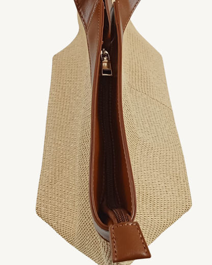 Bolso Shopper Grande de Rafia Beige