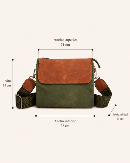 Bandolera hombre pequeña multibolsillo
