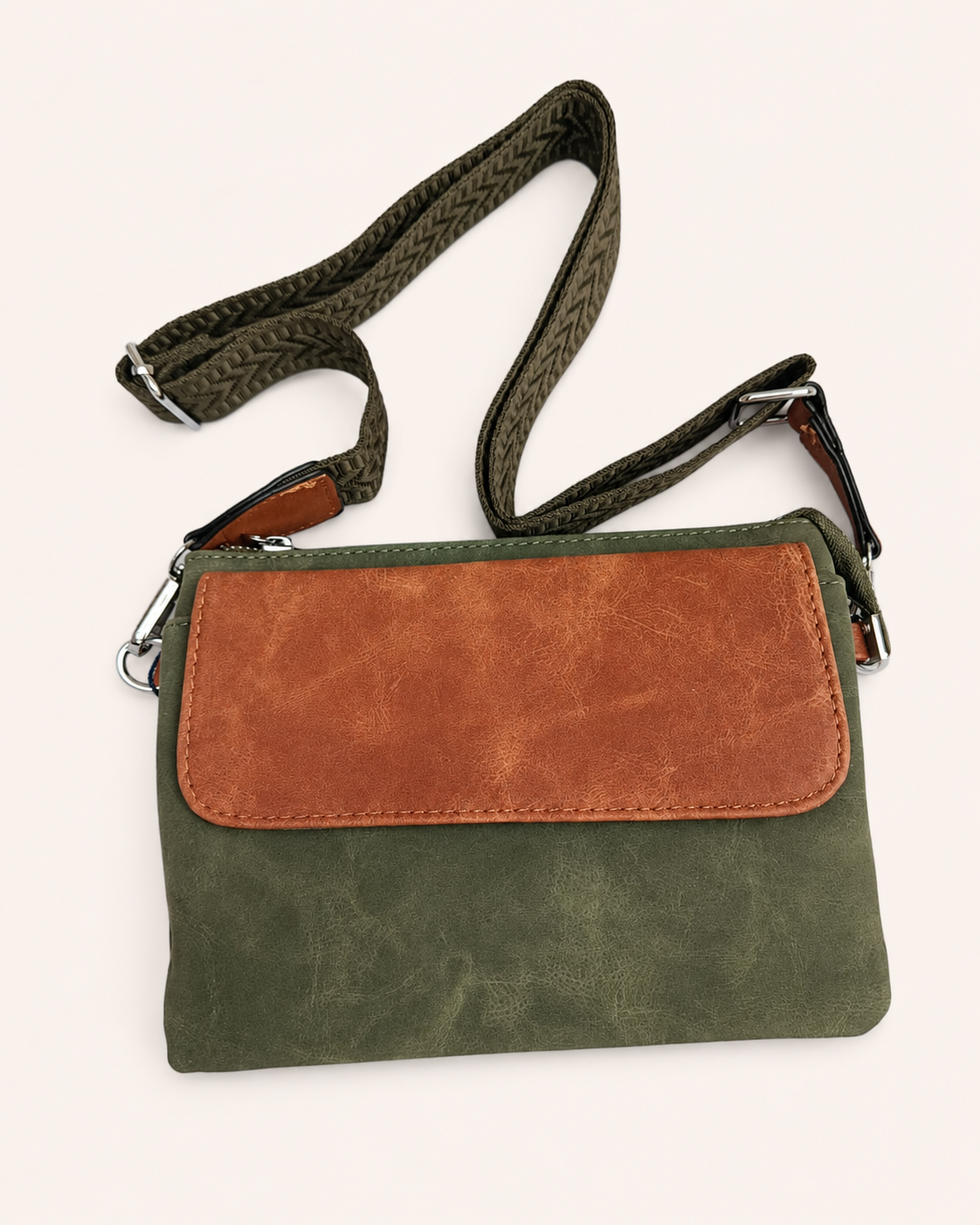 Bandolera hombre pequeña multibolsillo