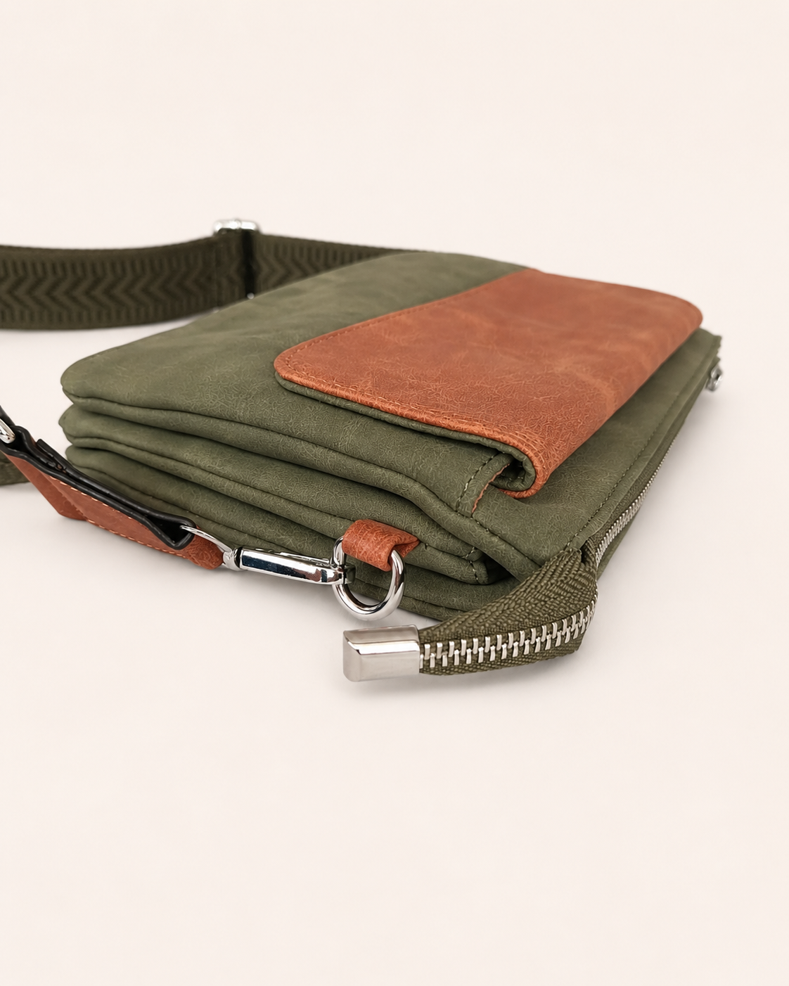 Bandolera hombre pequeña multibolsillo