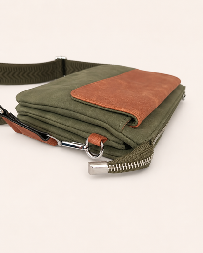 Bandolera hombre pequeña multibolsillo