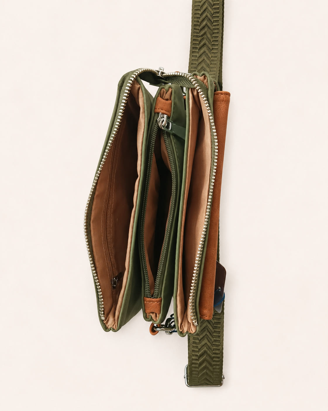 Bandolera hombre pequeña multibolsillo