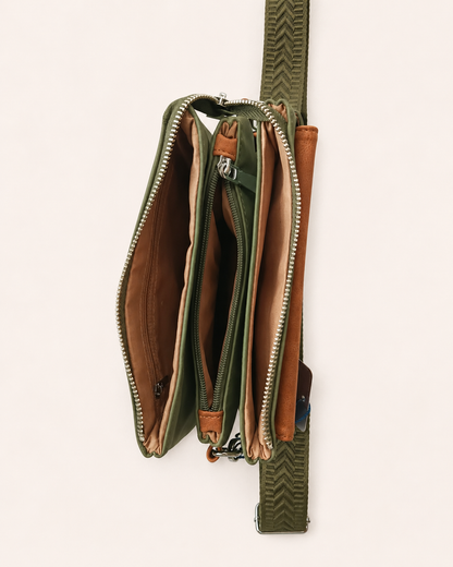 Bandolera hombre pequeña multibolsillo