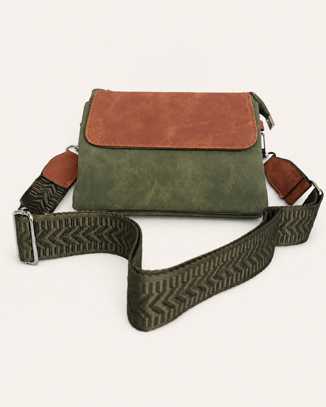 Bandolera hombre pequeña multibolsillo