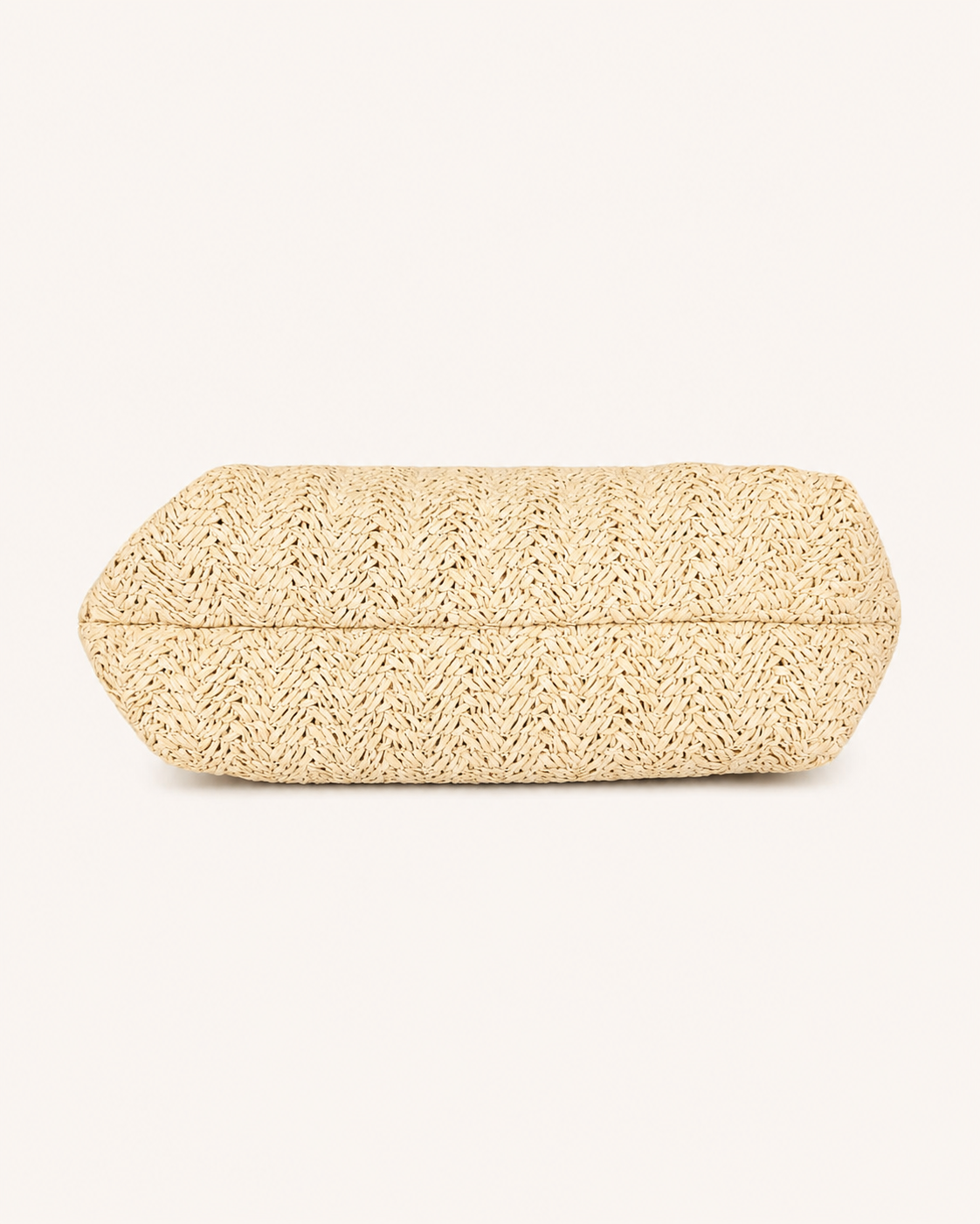 Bolso de Rafia Trenzada Beige y Negro con Bandolera