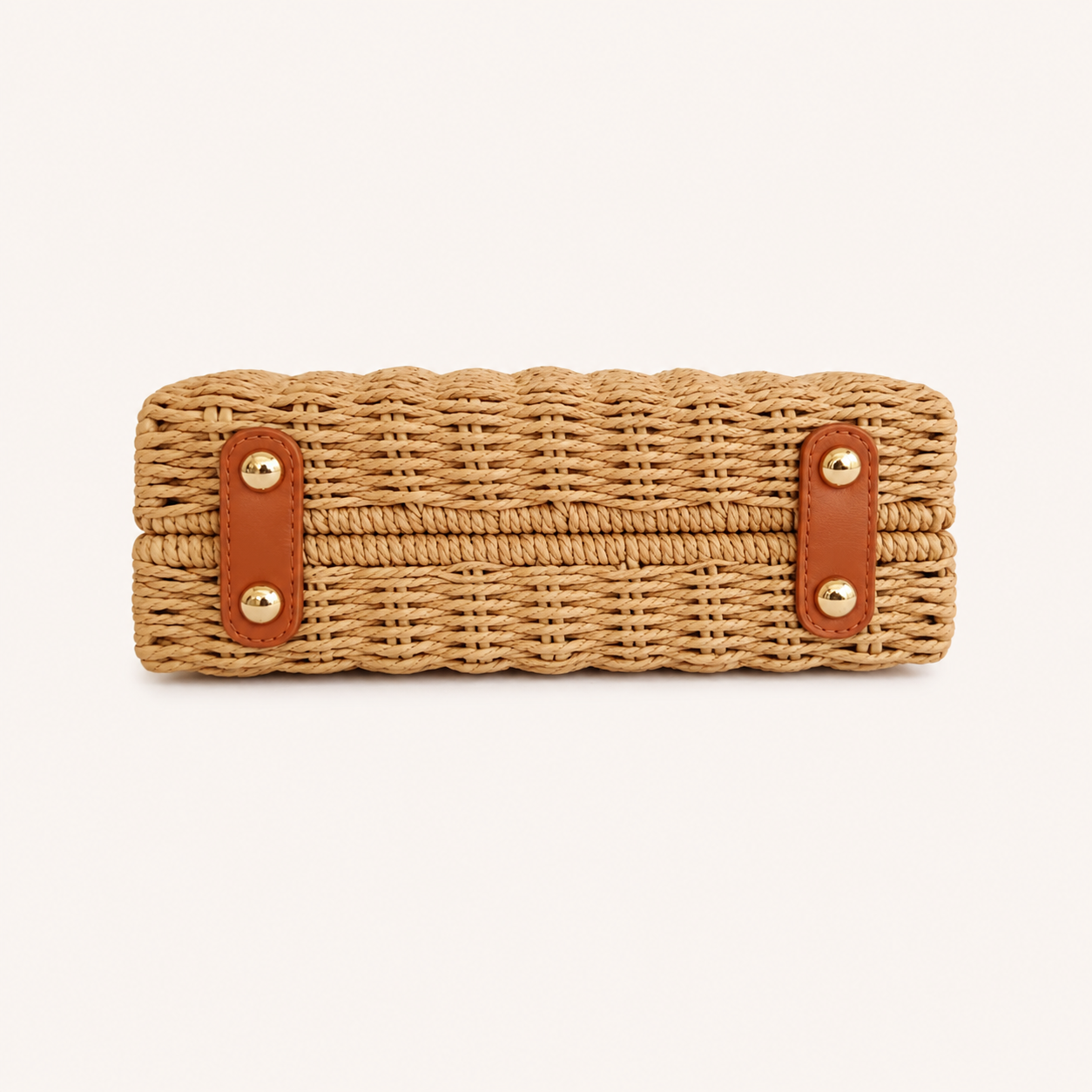 Bolso Petit de Rafia Trenzada Beige con Bandolera Boho Chic