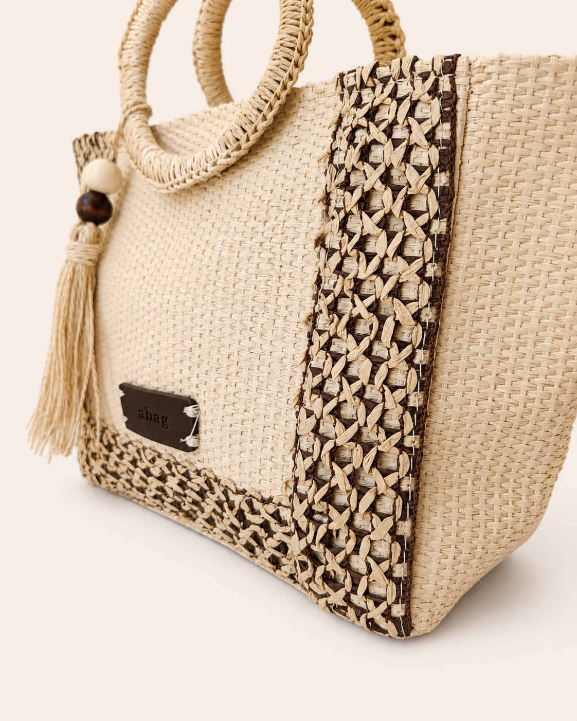 Bolso Bandolera trenzado rafia Boho Beige