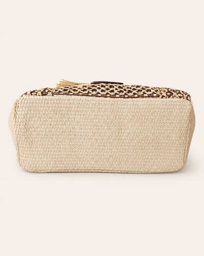 Bolso Bandolera trenzado rafia Boho Beige