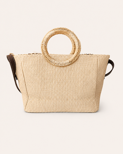 Bolso Bandolera trenzado rafia Boho Beige