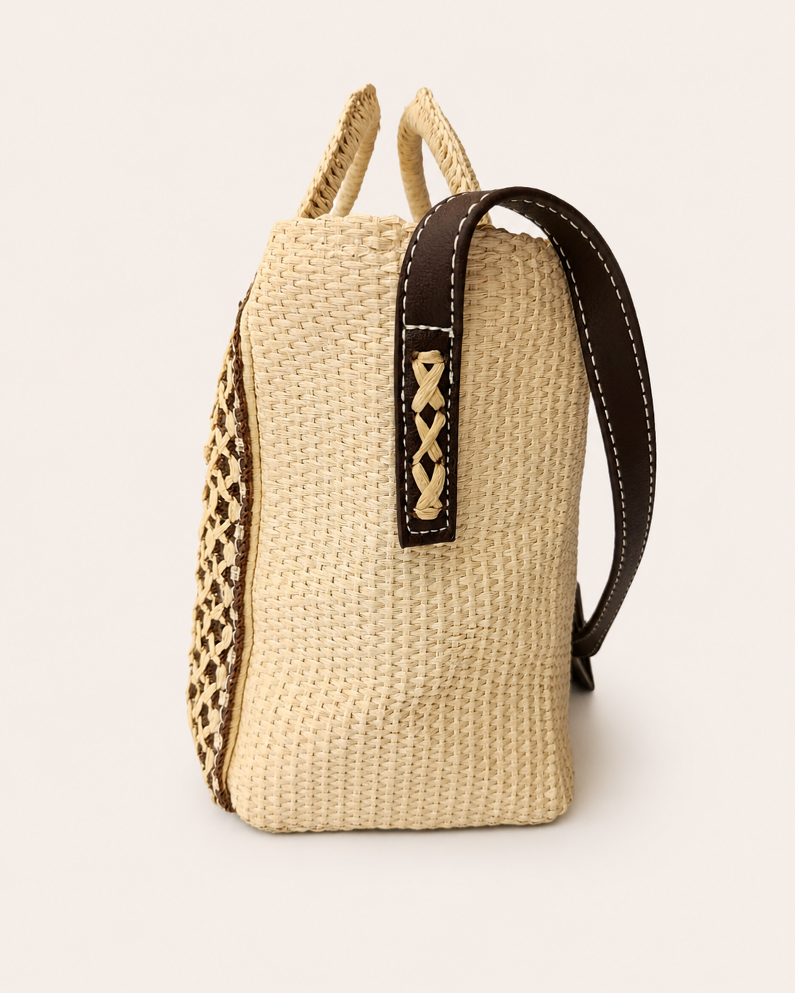 Bolso Bandolera trenzado rafia Boho Beige