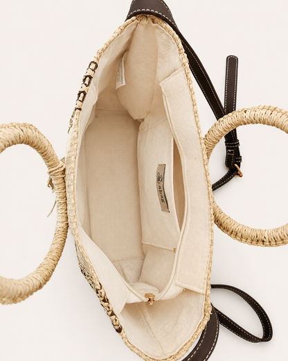 Bolso Bandolera trenzado rafia Boho Beige