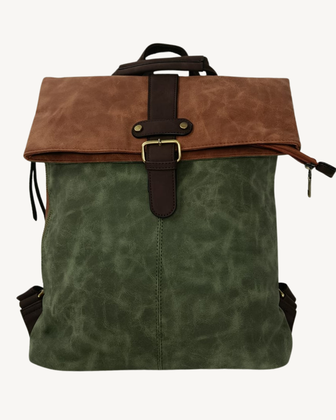 Mochila Vintage Italiana Roll Top Extensible e Impermeable para Laptop 17"