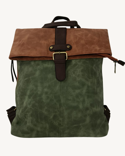 Mochila Vintage Italiana Roll Top Extensible e Impermeable para Laptop 17"