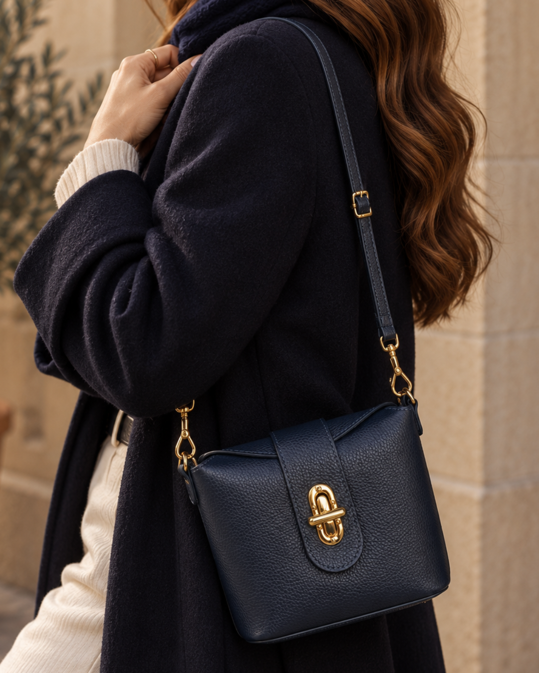 Borsa a tracolla in vera pelle da donna