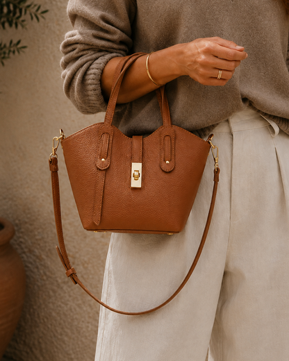Elegant Italian Leather Handbag Crossbody Made in Italy