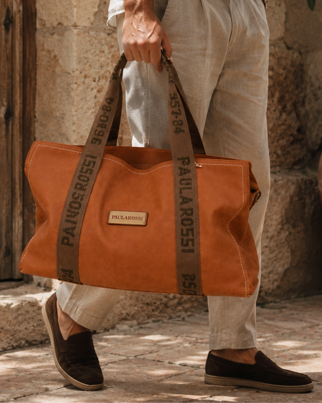 Bolso Tote Grande Camel para viaje
