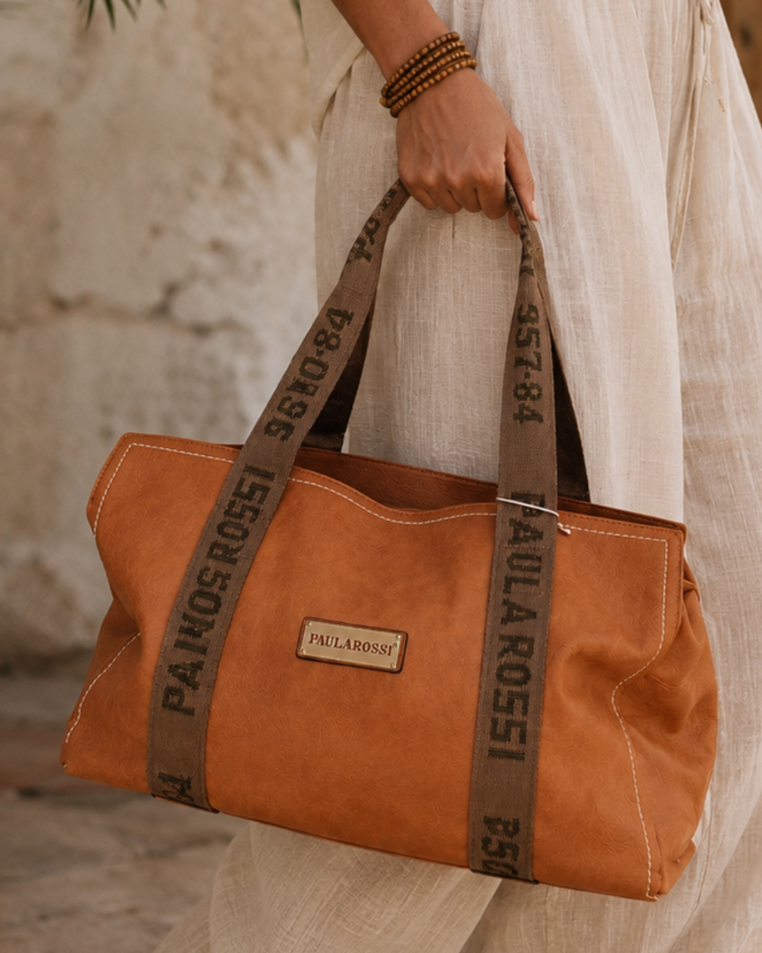 Bolso Tote Grande Camel para viaje