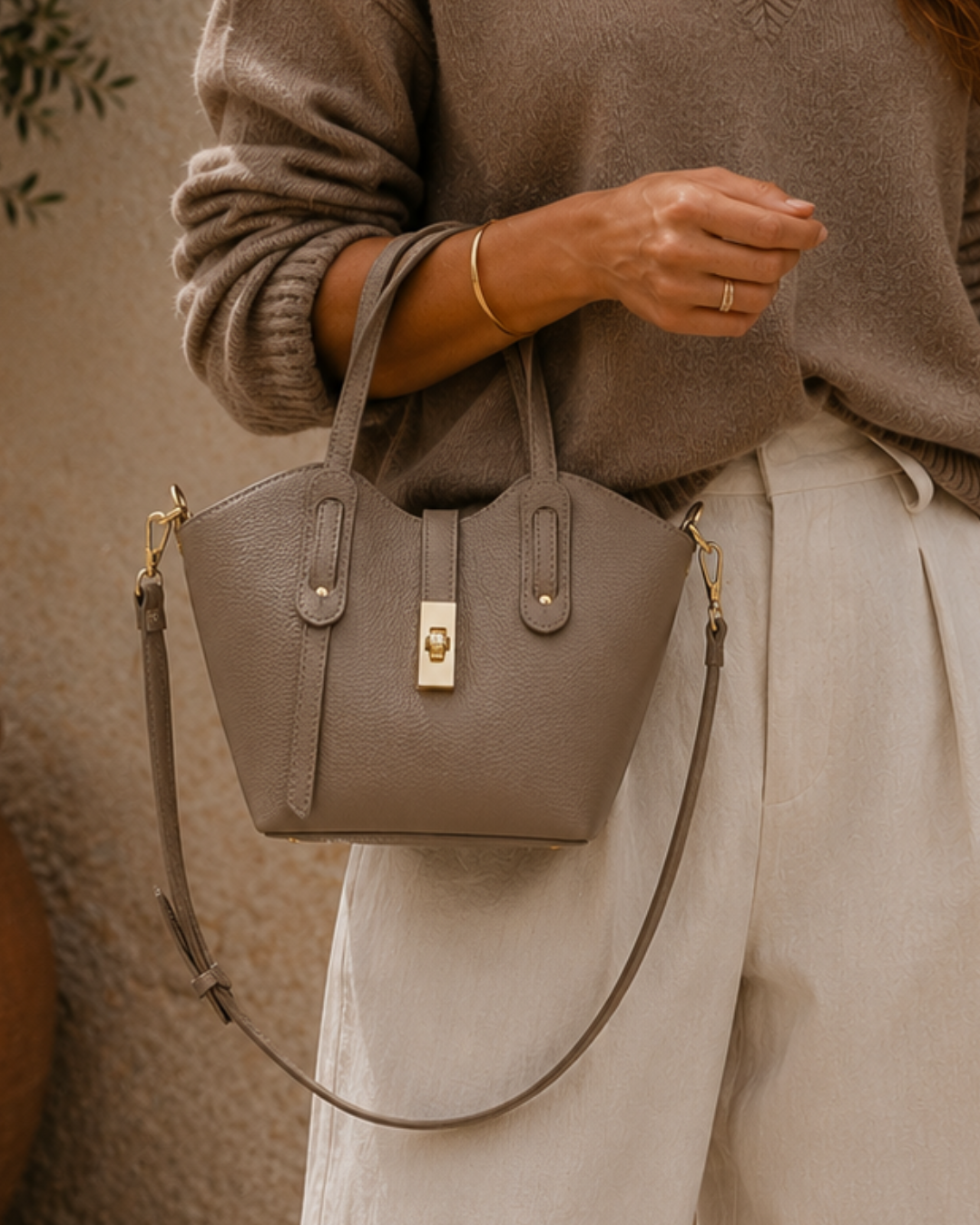 Bolso de Piel Italiano de Mano Bandolera Elegante Made in Italy